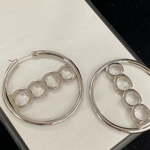 hoop earrings 2022 designer for women earrings fashion bright womens ladies party new wedding couple gift engagement jewelry bride, Golden;silver